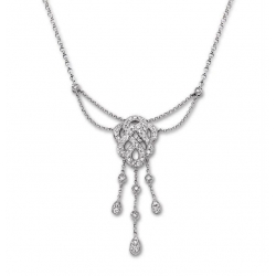 14Kt White Gold Diamond Interlaced Necklace (0.55cts tw)